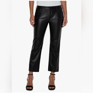 Liverpool Black Kennedy Crop Vegan Leather Pants Size 14 / 32